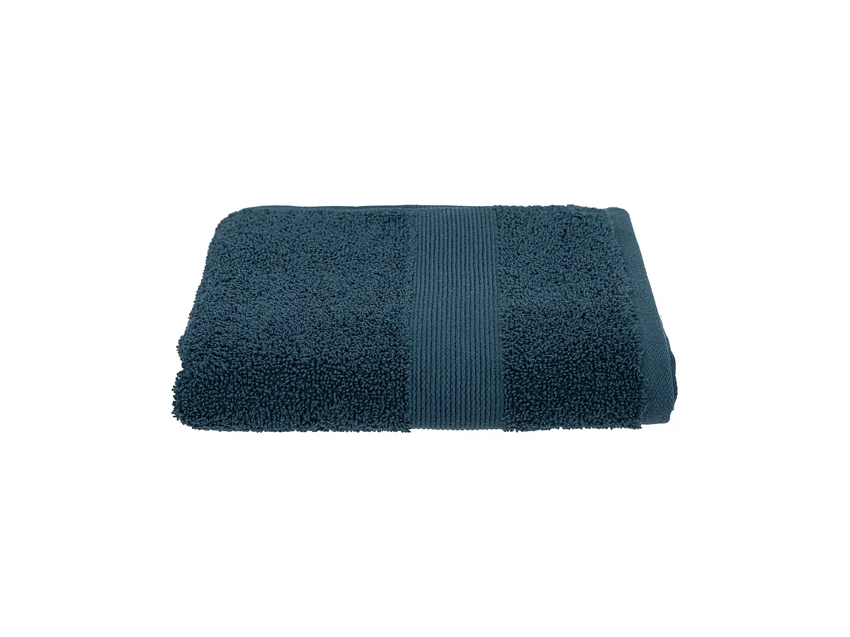 Serviette de toilette en Coton Bleu égéen tissu éponge 50 x 90 cm