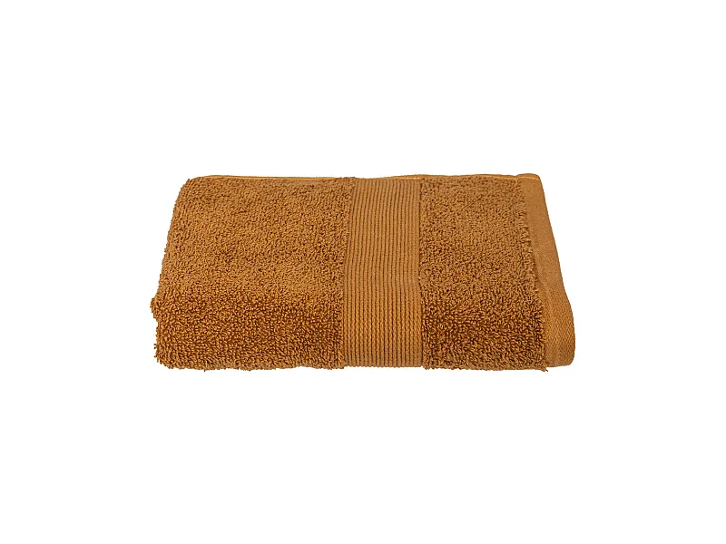 Serviette de toilette en Coton Marron cannelle tissu éponge 50 x 90 cm