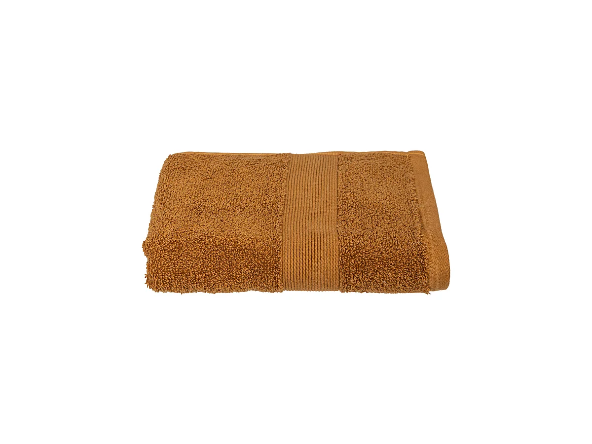 Serviette de toilette en Coton Marron cannelle tissu éponge 50 x 90 cm