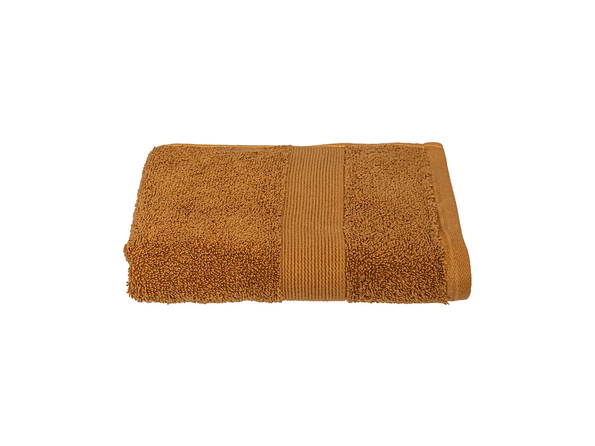 Serviette de toilette en Coton Marron cannelle tissu éponge 50 x 90 cm