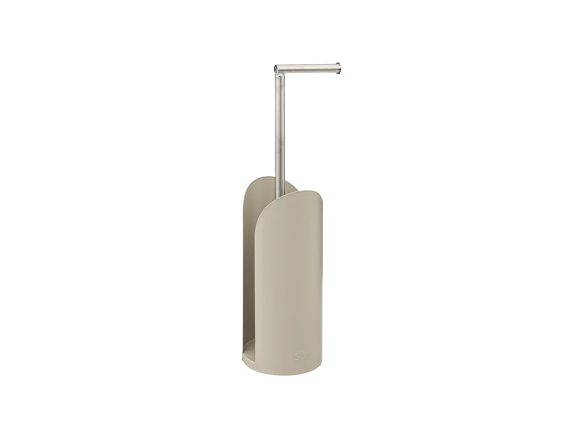 Dérouleur papier toilette WC avec réserve en métal Beige H 60 cm