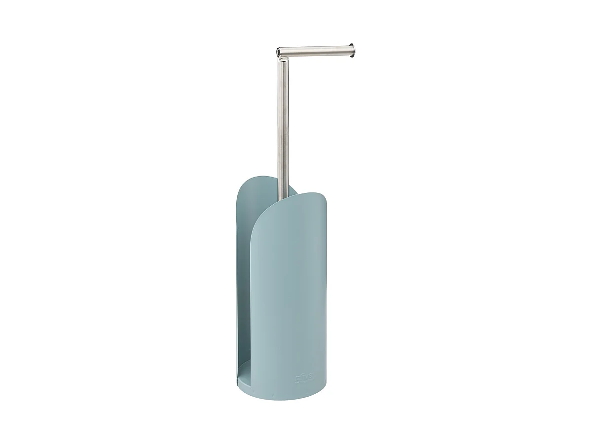 Dérouleur papier toilette WC avec réserve en métal Bleu artic H 60 cm
