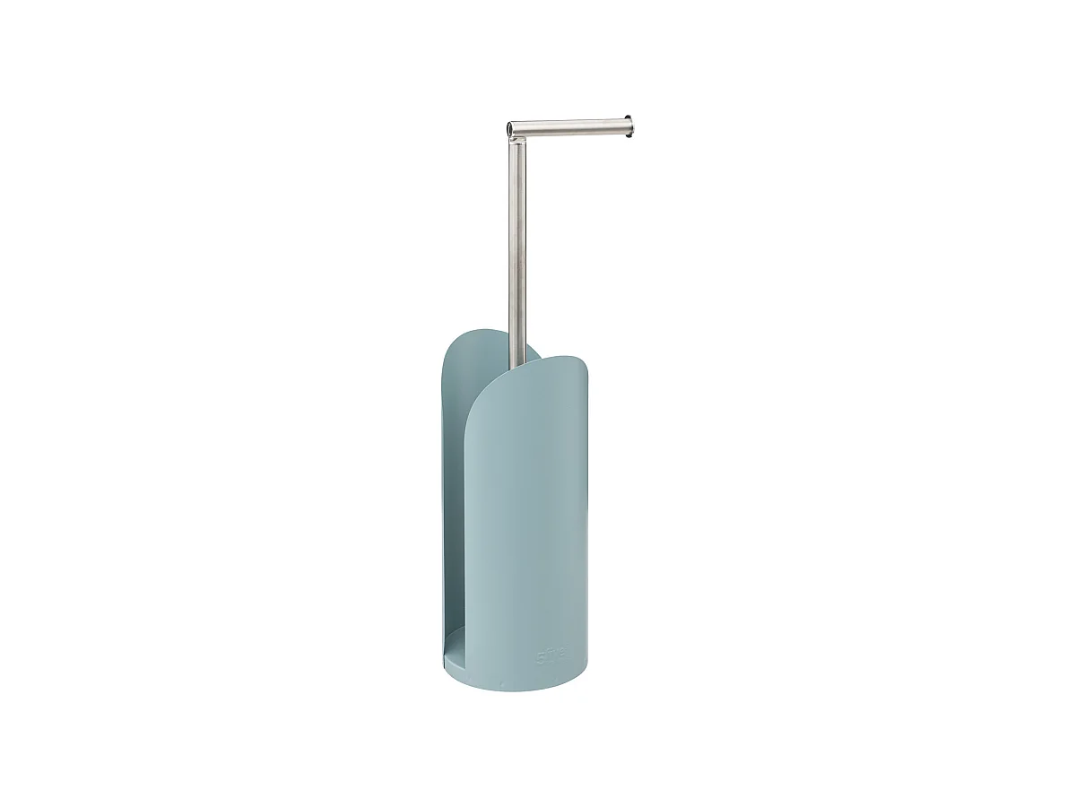 Dérouleur papier toilette WC avec réserve en métal Bleu artic H 60 cm