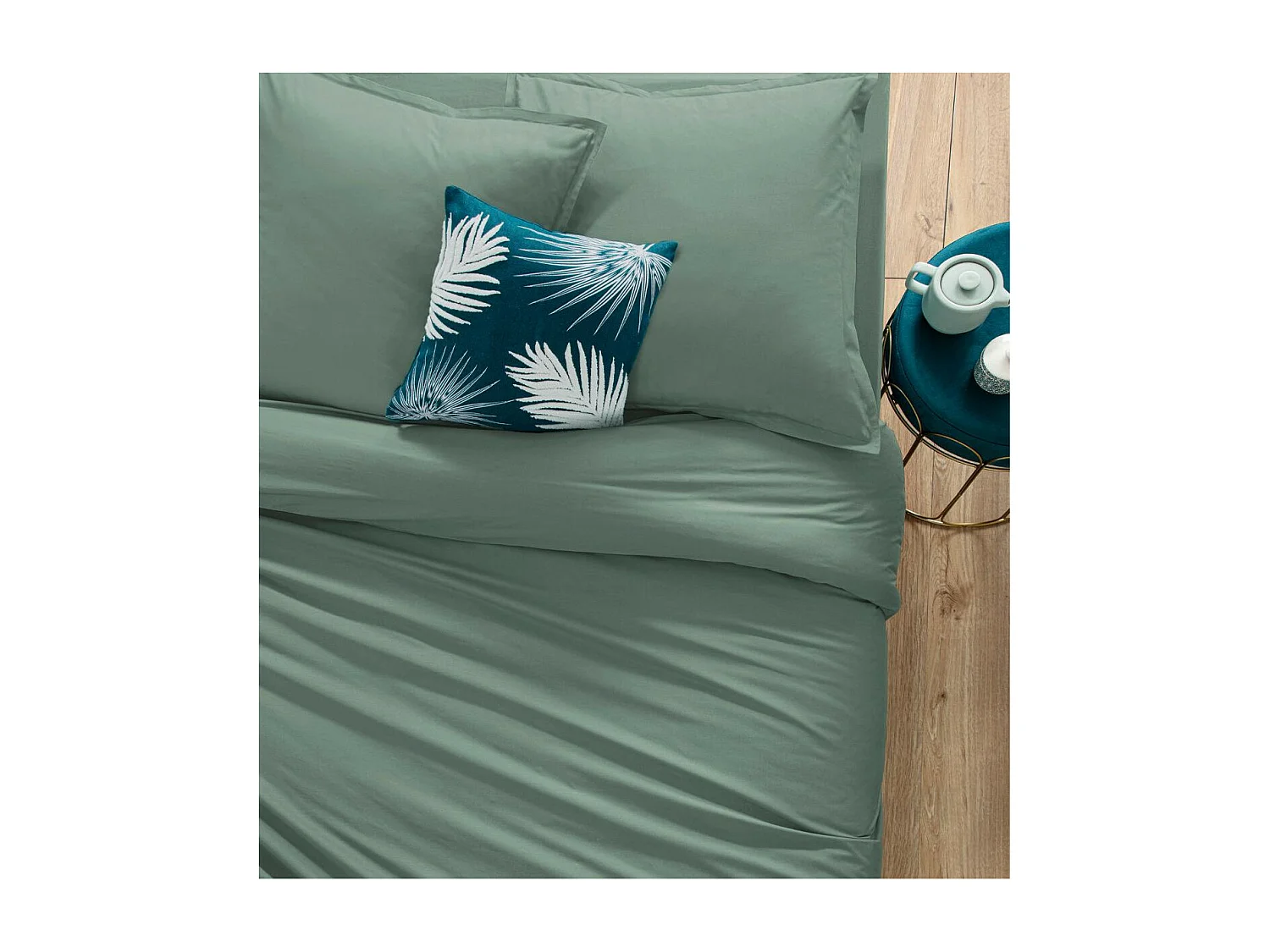 Taie d'Oreiller "Intérieur" 63x63cm Celadon