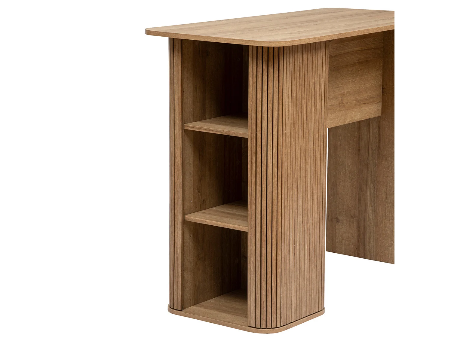 Table de bar en bois MDF coloris naturel  - L. 120  x P.  60  x H.  102 cm