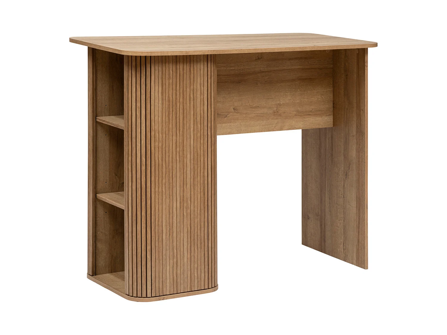 Table de bar en bois MDF coloris naturel  - L. 120  x P.  60  x H.  102 cm