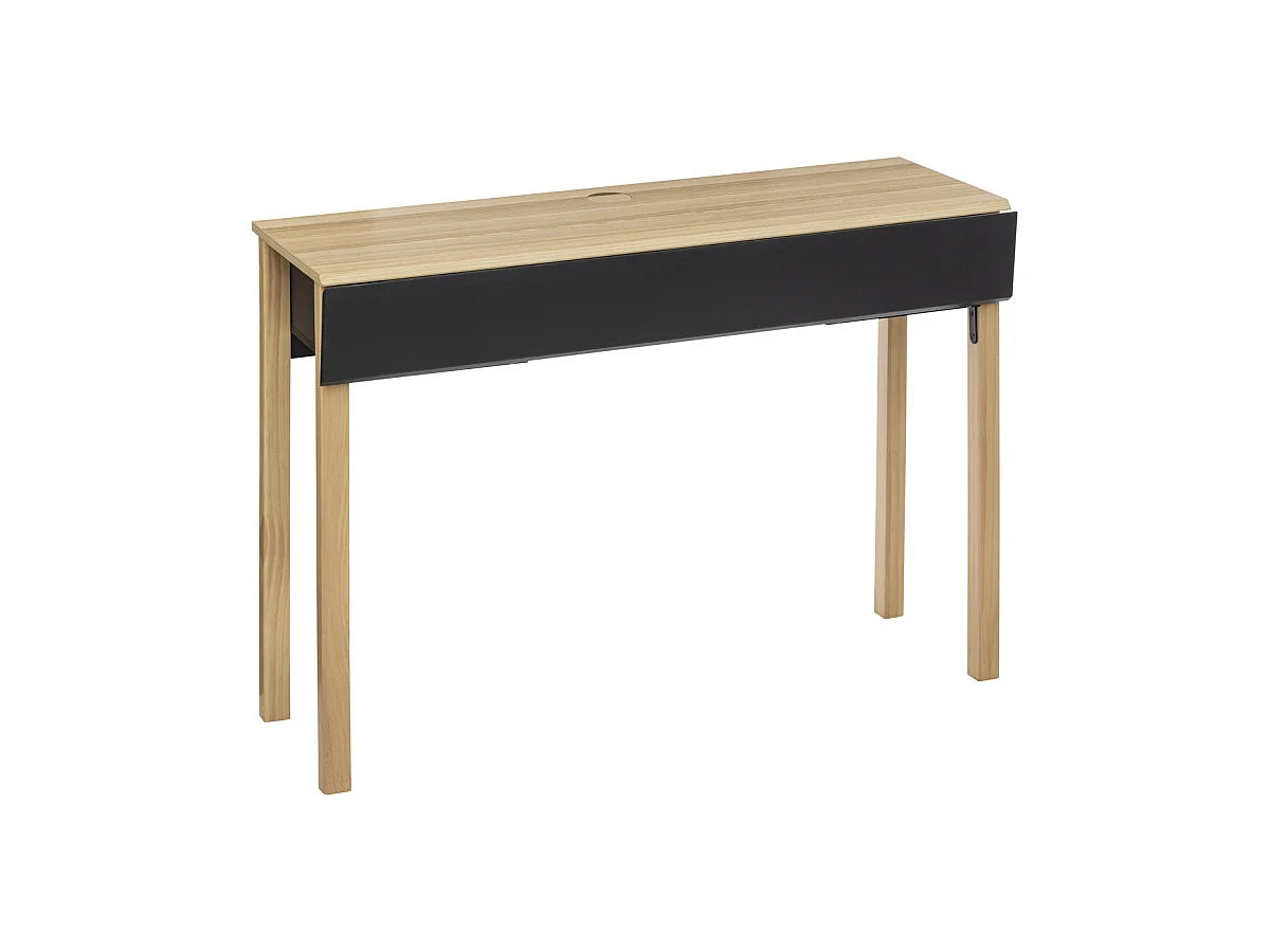 Meuble Console extensible et Bureau en Bois Beige et Gris H 80 cm