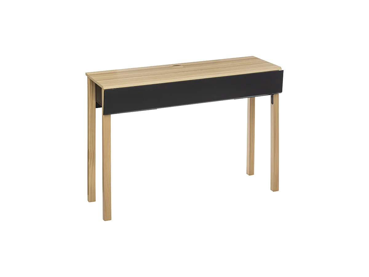 Meuble Console extensible et Bureau en Bois Beige et Gris H 80 cm