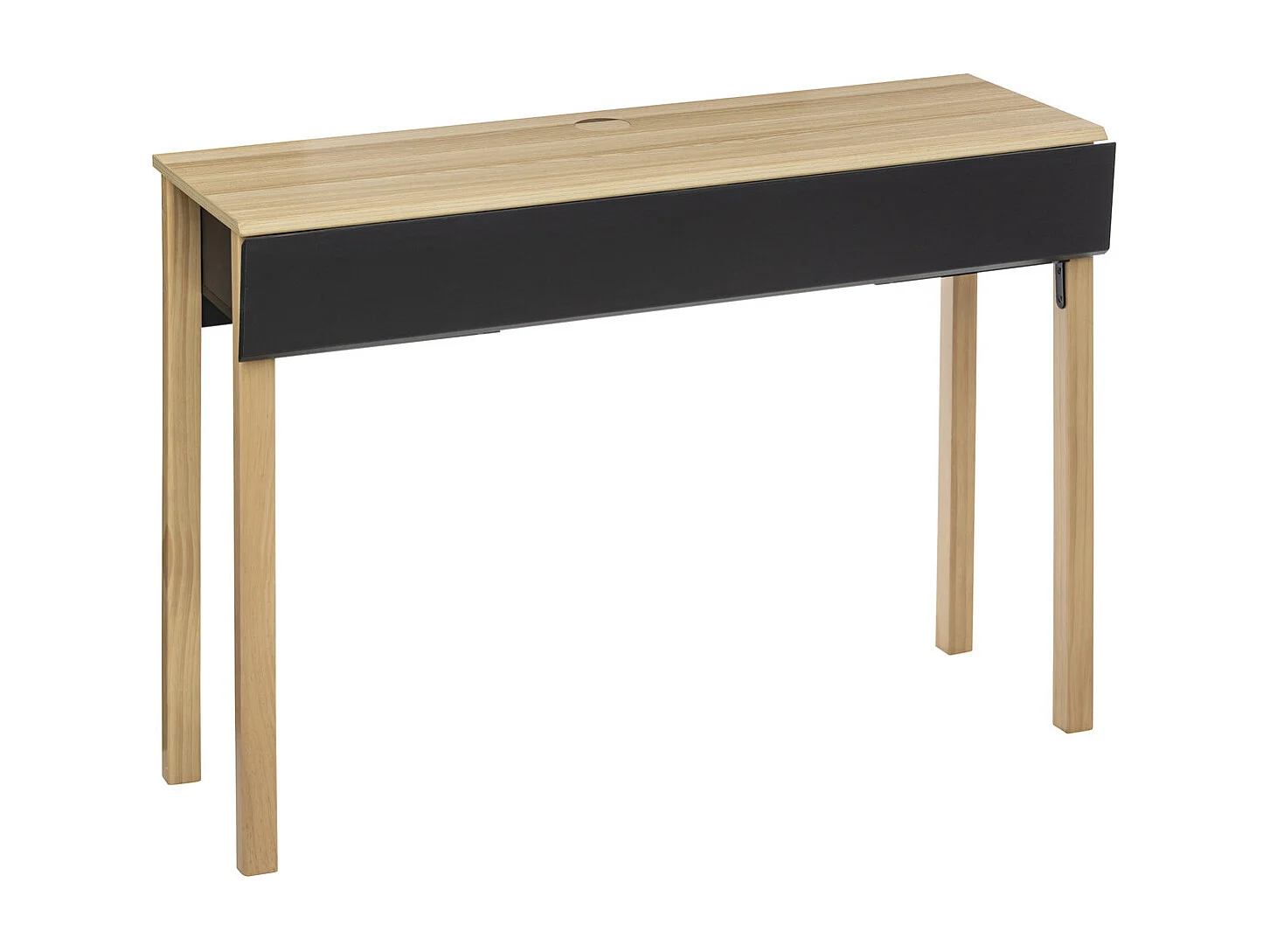 Meuble Console extensible et Bureau en Bois Beige et Gris H 80 cm
