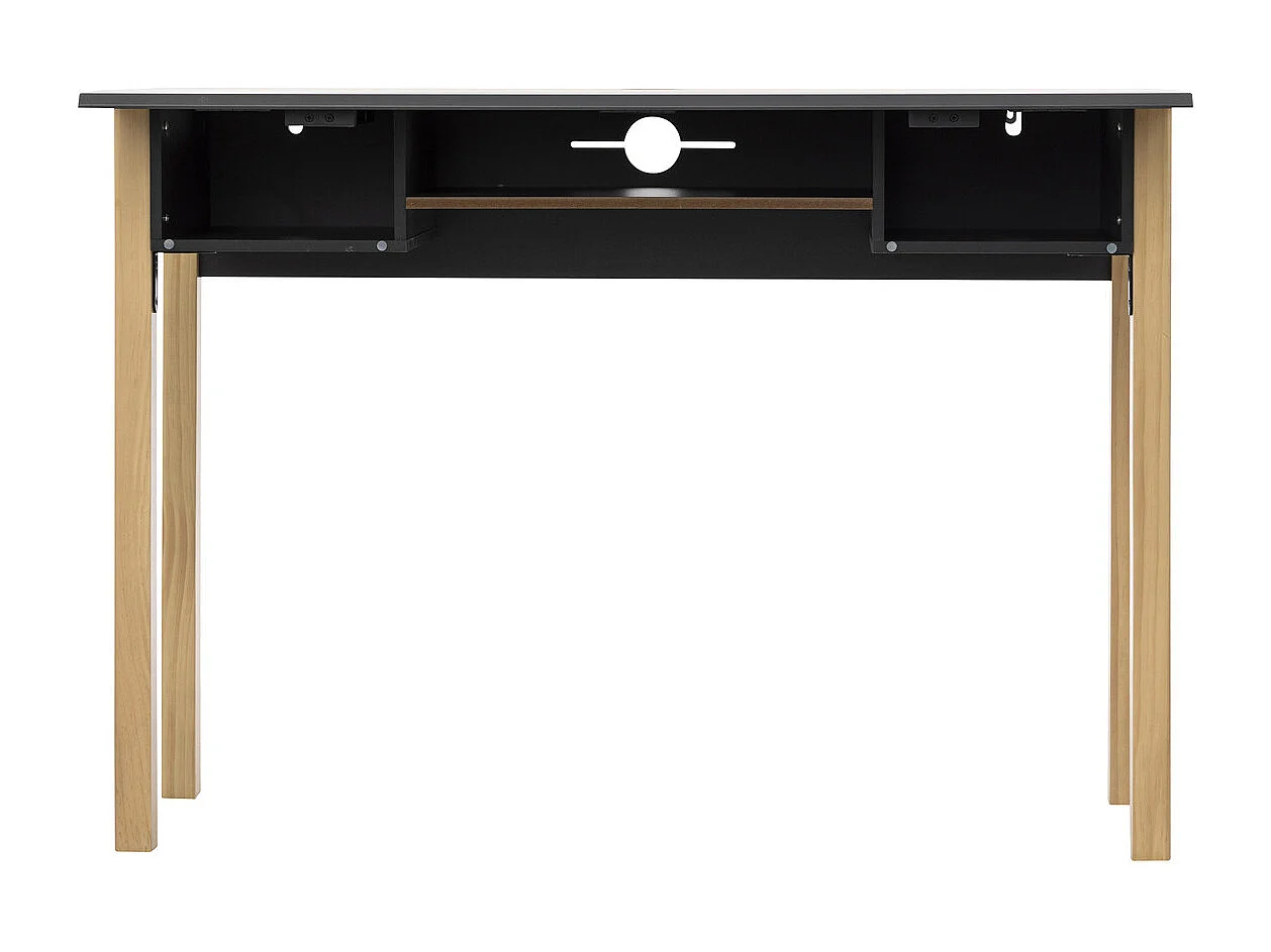 Meuble Console extensible et Bureau en Bois Beige et Gris H 80 cm