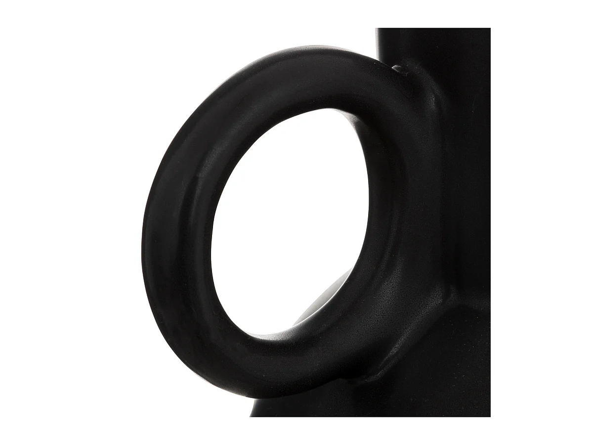 Vase Amphore en Céramique Noire H 22,5 cm