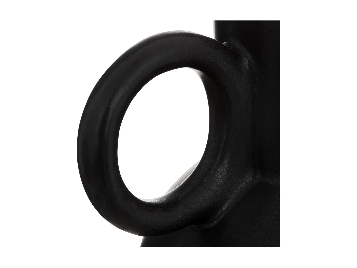 Vase Amphore en Céramique Noire H 22,5 cm