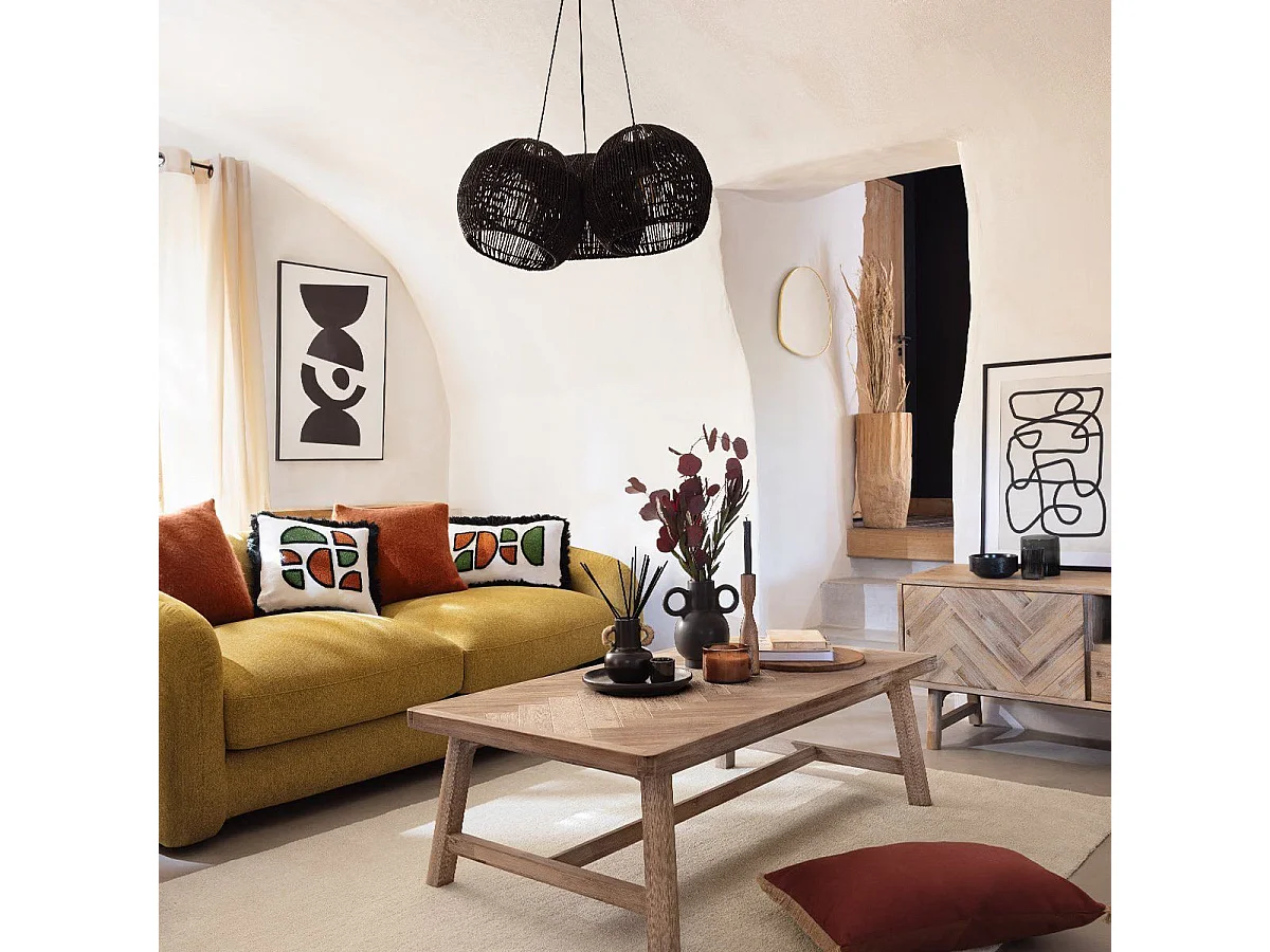 Vase Amphore en Céramique Noire H 22,5 cm