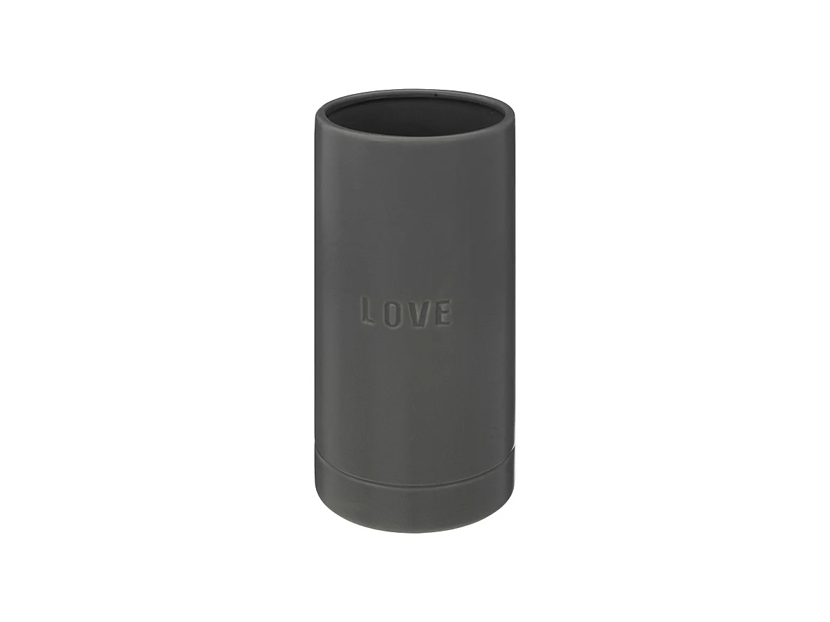 Vase en Céramique émaillée Bleu Gris D 10 x H 20 cm