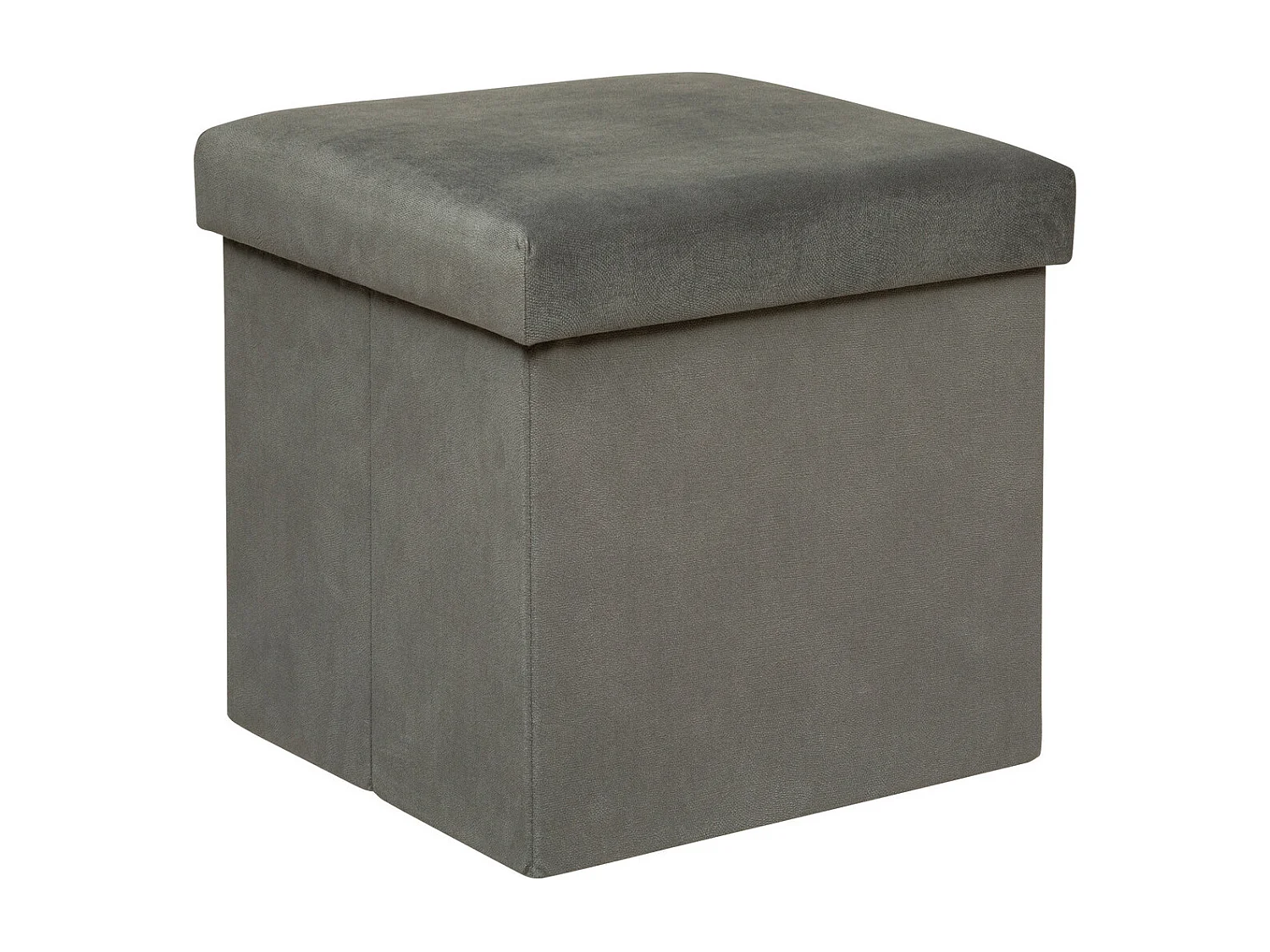 Pouf pliant et Coffre de rangement en tissu Gris 38 x 38 cm