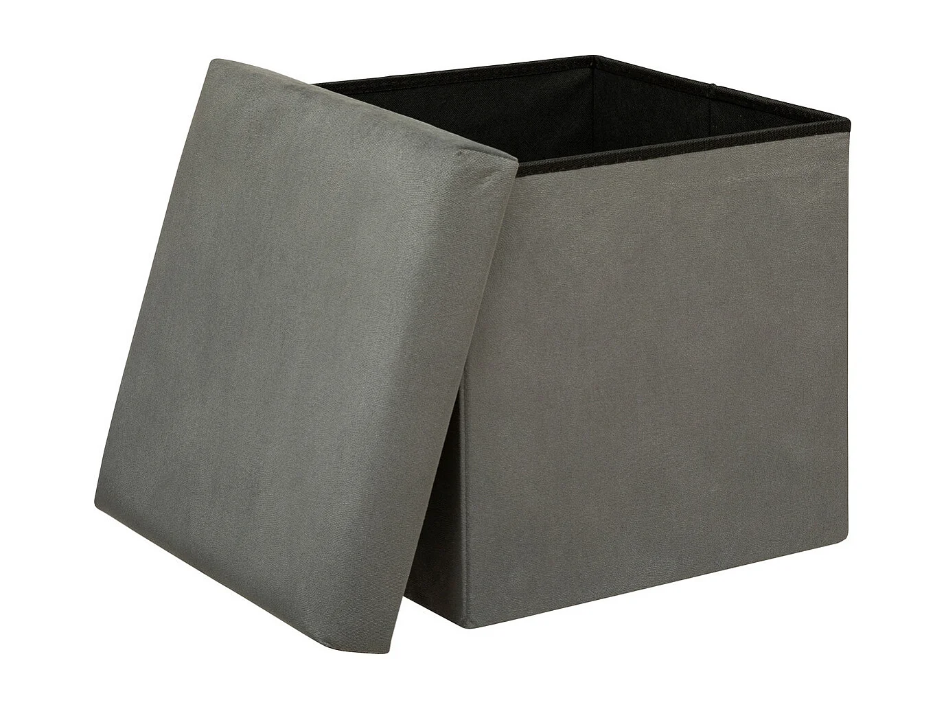 Pouf pliant et Coffre de rangement en tissu Gris 38 x 38 cm