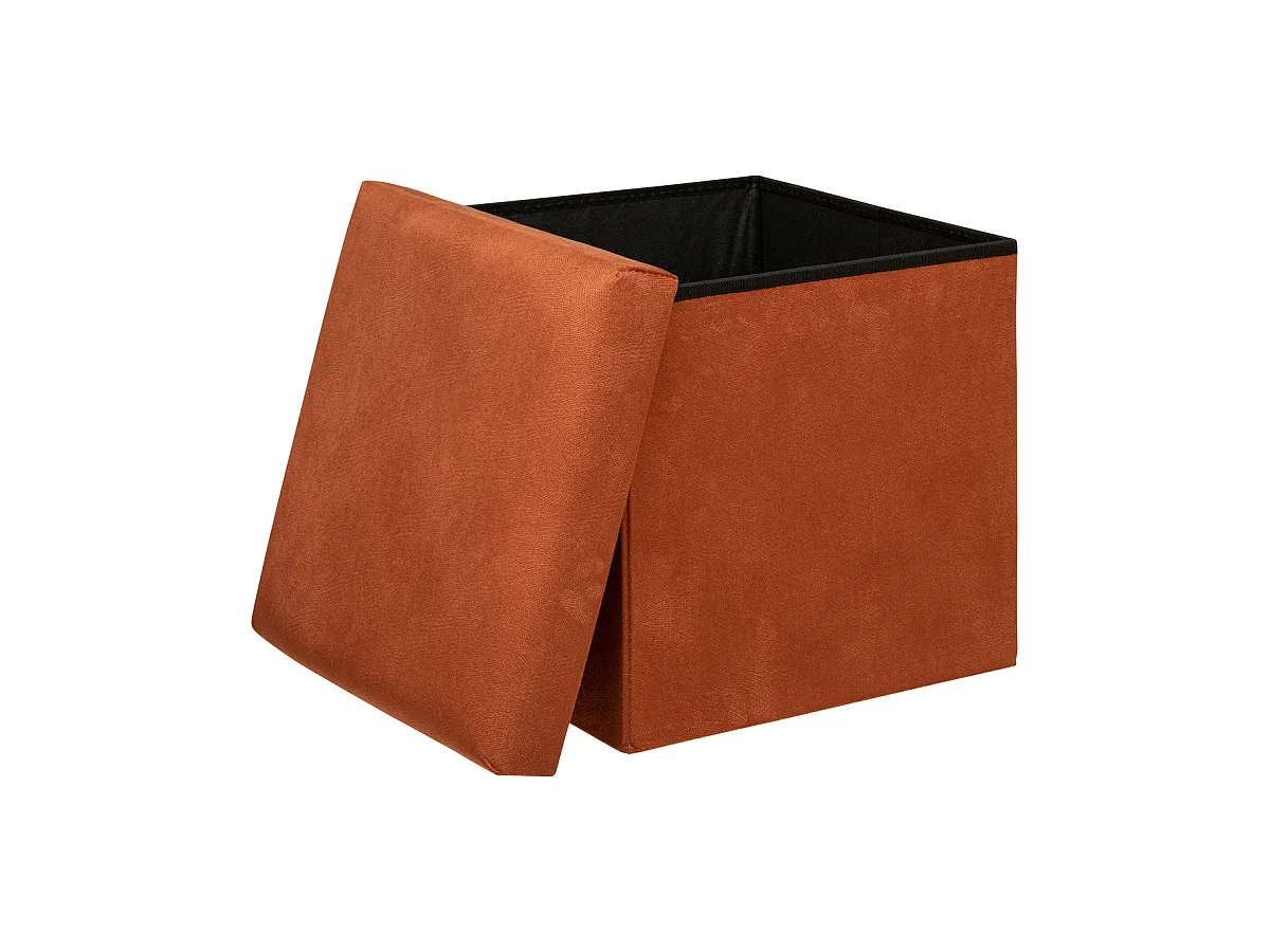 Pouf pliant et Coffre de rangement en tissu Ambre 38 x 38 cm