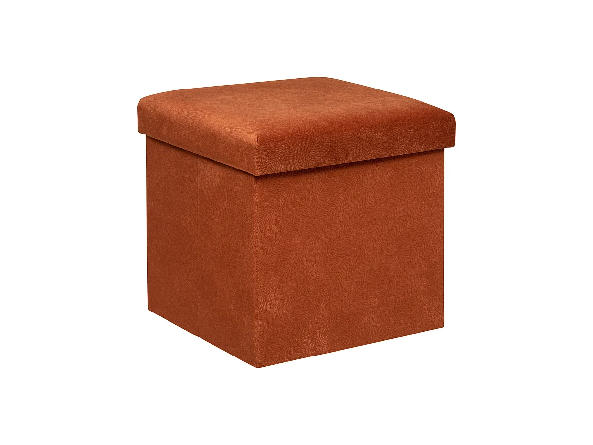 Pouf pliant et Coffre de rangement en tissu Ambre 38 x 38 cm