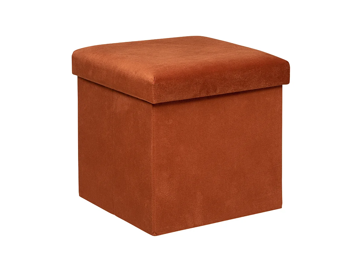 Pouf pliant et Coffre de rangement en tissu Ambre 38 x 38 cm