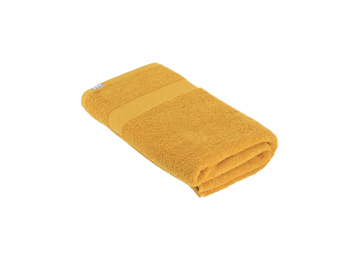 Drap de bain tissu éponge 100% Coton Jaune moutarde 90 x 150 cm