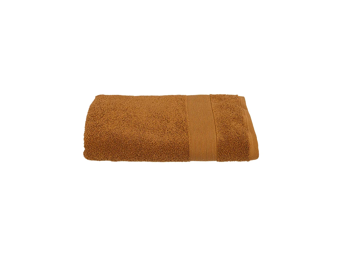 Drap de bain en Coton Marron cannelle tissu éponge 70 x 130 cm