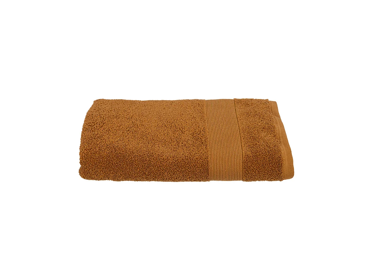 Drap de bain en Coton Marron cannelle tissu éponge 70 x 130 cm