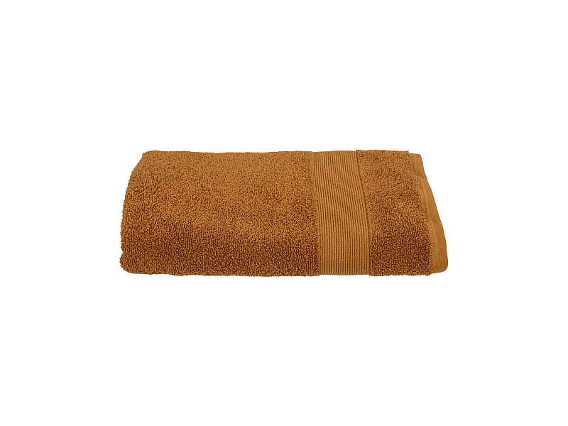 Drap de bain en Coton Marron cannelle tissu éponge 70 x 130 cm