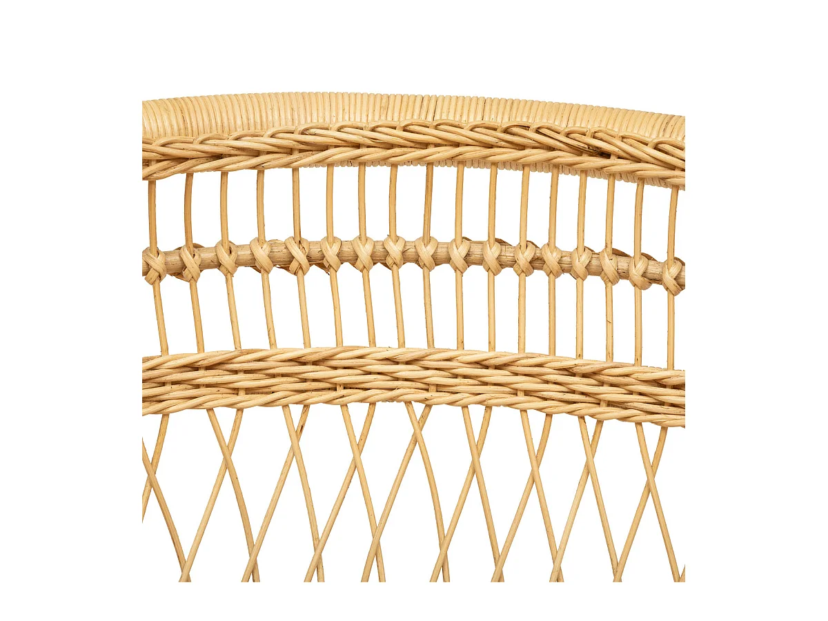 Fauteuil en Rotin Naturel et Bois d'Acajou H 82 cm