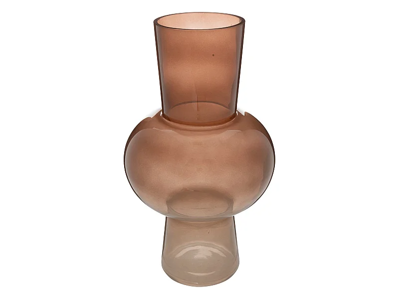 Vase boule et conique en verre Ambre H 40 cm