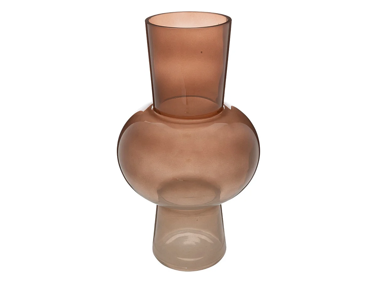 Vase boule et conique en verre Ambre H 40 cm