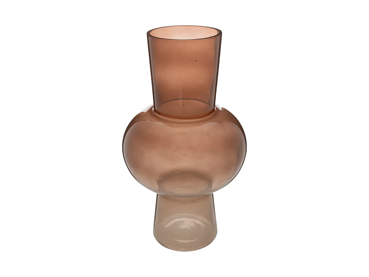 Vase boule et conique en verre Ambre H 40 cm