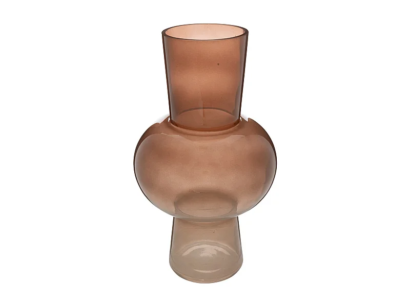 Vase boule et conique en verre Ambre H 40 cm