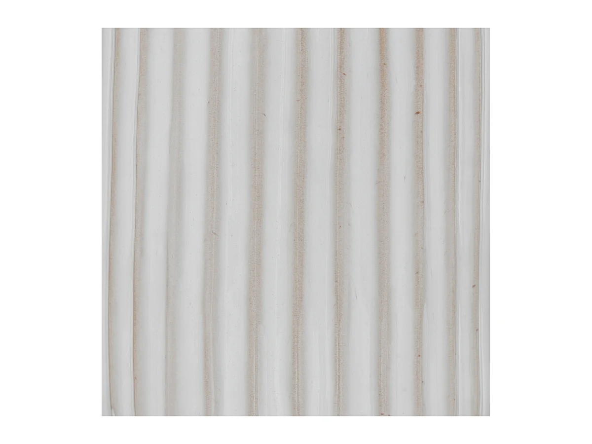 Vase en Céramique striée Blanc D 12,8 x H 28 cm