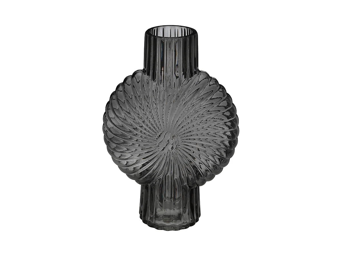 Vase Coquillage en verre Gris H 32 cm