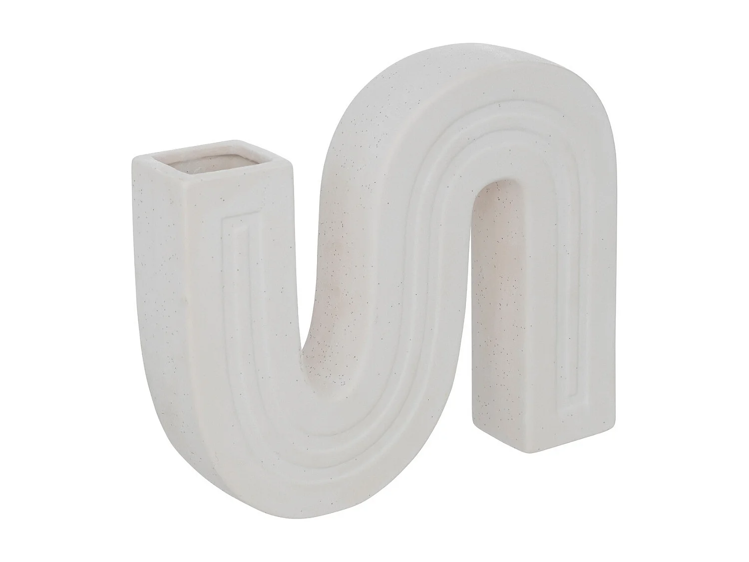 Vase Soliflore Blanc en Céramique sculptée fini texturé H 21 cm