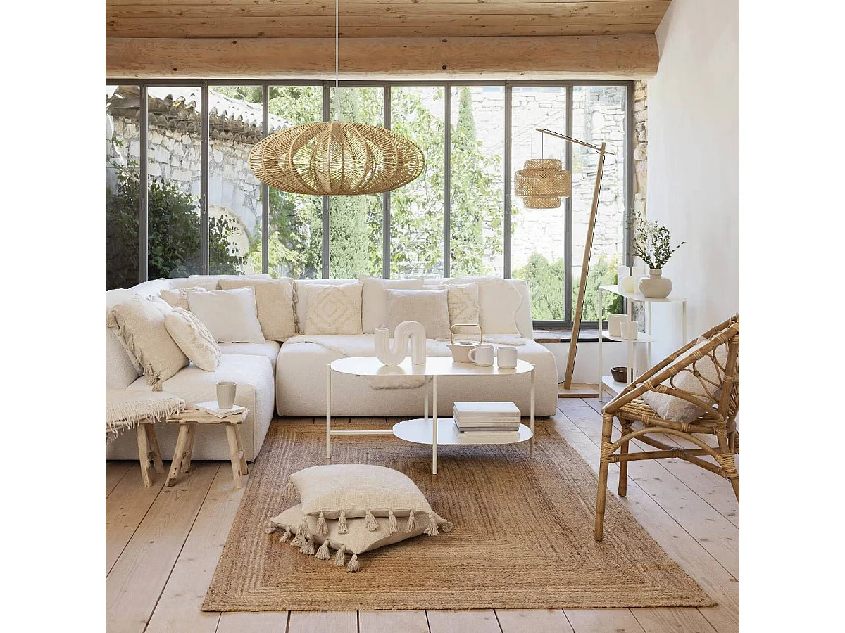 Vase Soliflore Blanc en Céramique sculptée fini texturé H 21 cm