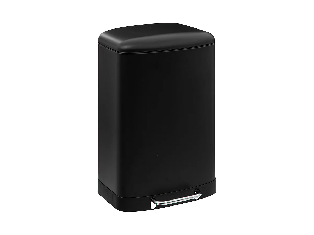 Poubelle en Métal Noir 50 Litres ouverture à pédale