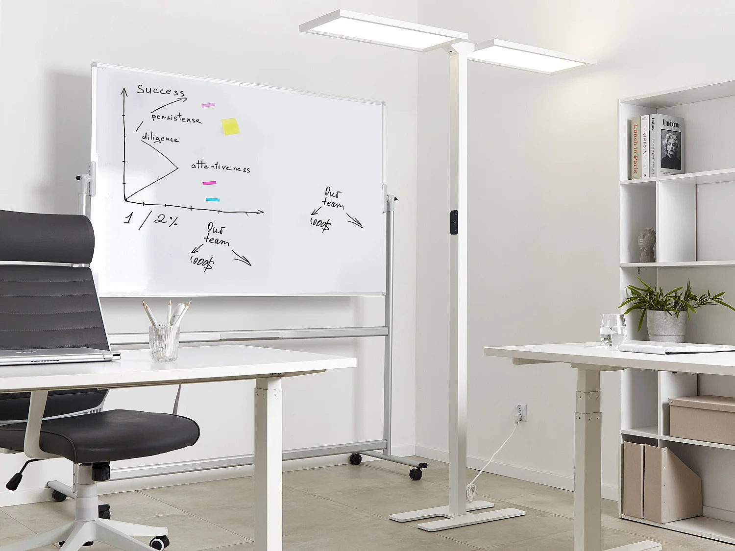 LED-Stehlampe Metall weiß mit Bewegungsmelder Touch-Funktion dimmbar Sculptor