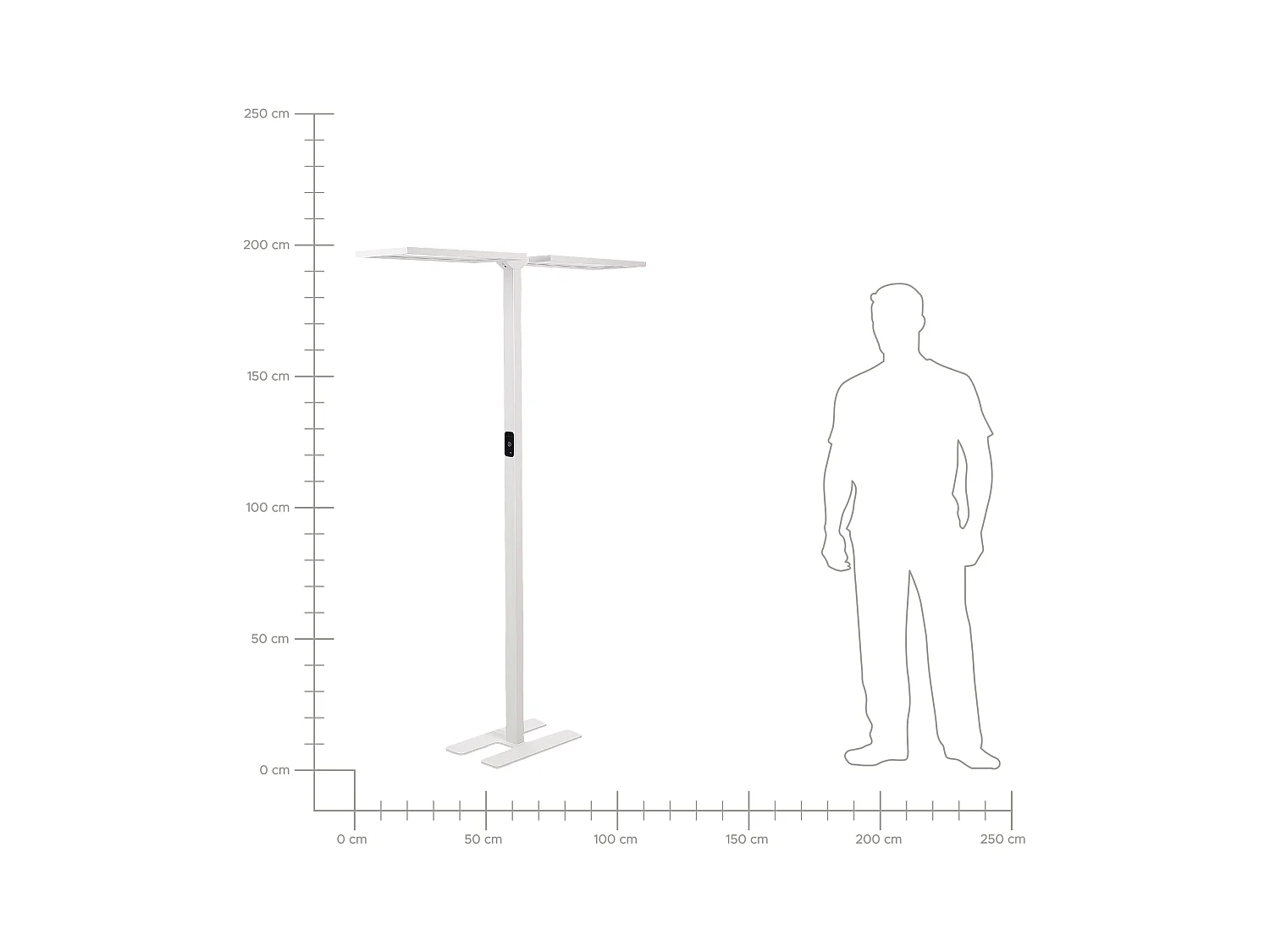 LED-Stehlampe Metall weiß mit Bewegungsmelder Touch-Funktion dimmbar Sculptor