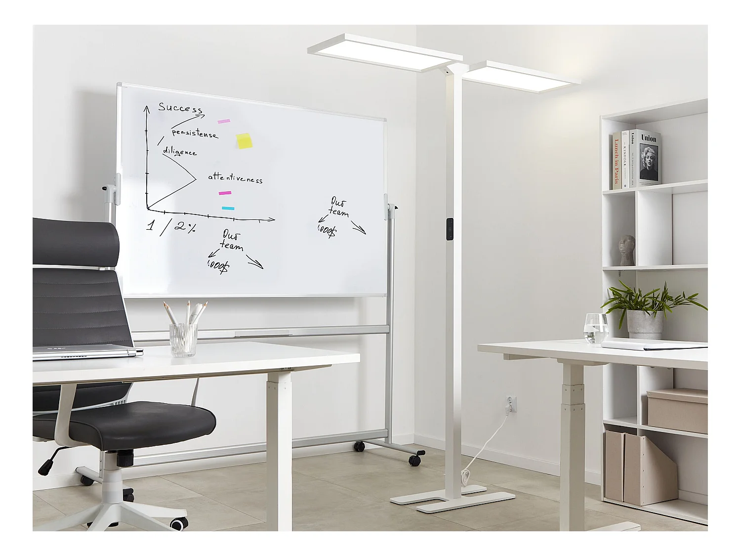 Lampa podłogowa LED SCULPTOR Z czujnikiem ruchu Metal Biały