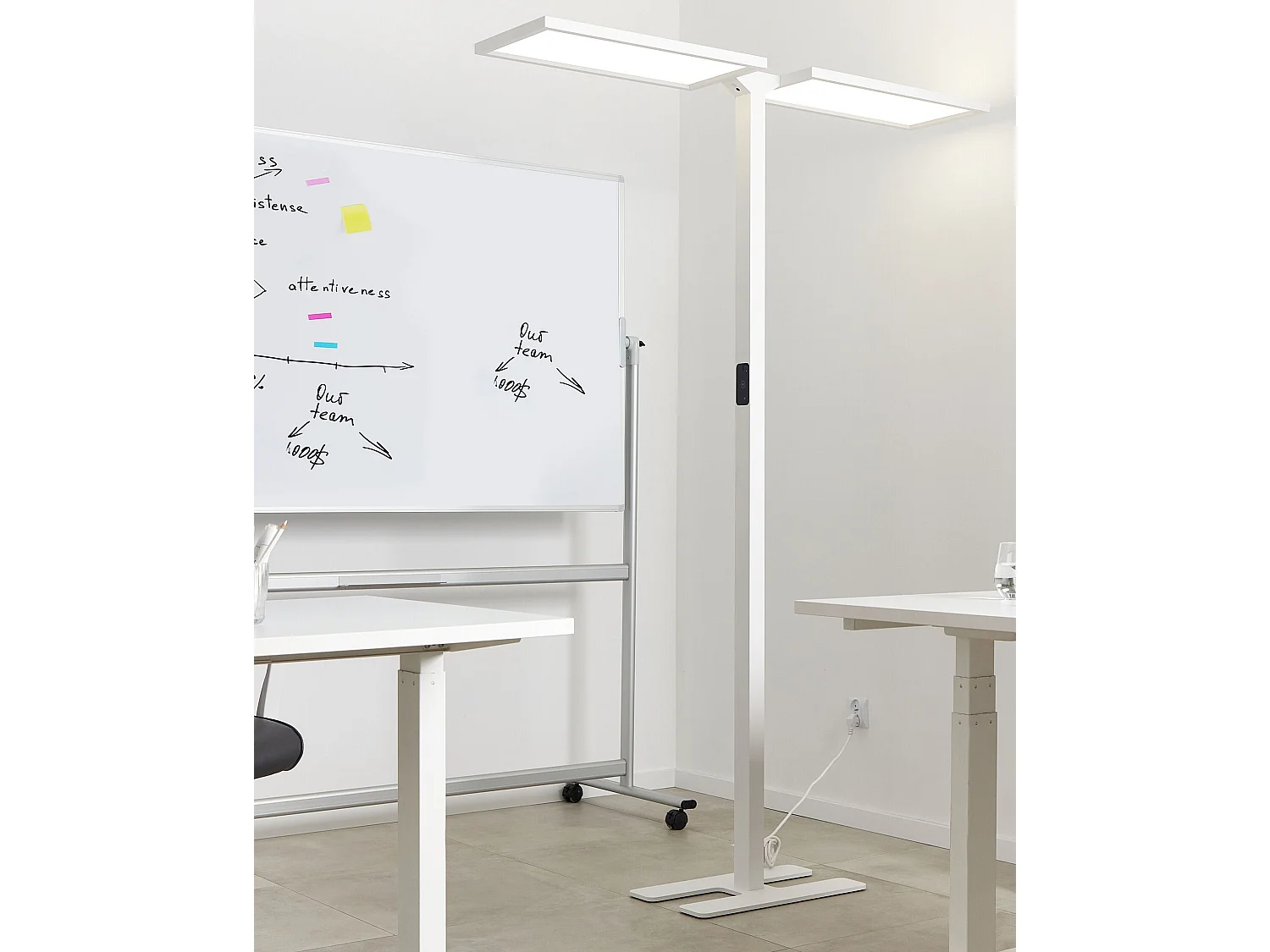 Lampadaire LED SCULPTOR Avec détecteur de mouvement Métal Blanc