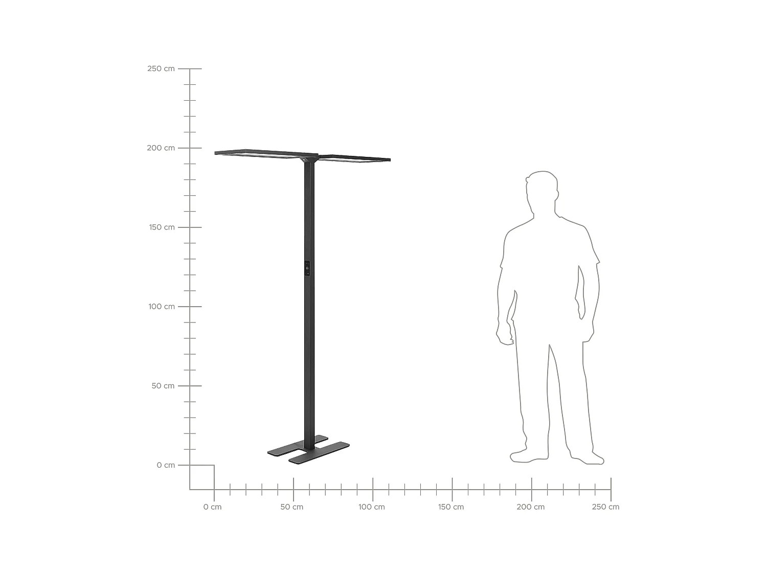 LED staande lamp SCULPTOR Met bewegingssensor Metaal Zwart