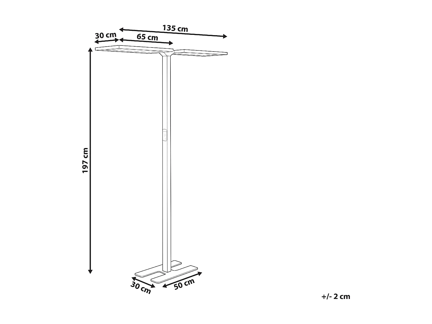Candeeiro de pé LED SCULPTOR Com sensor de movimento Metal Preto