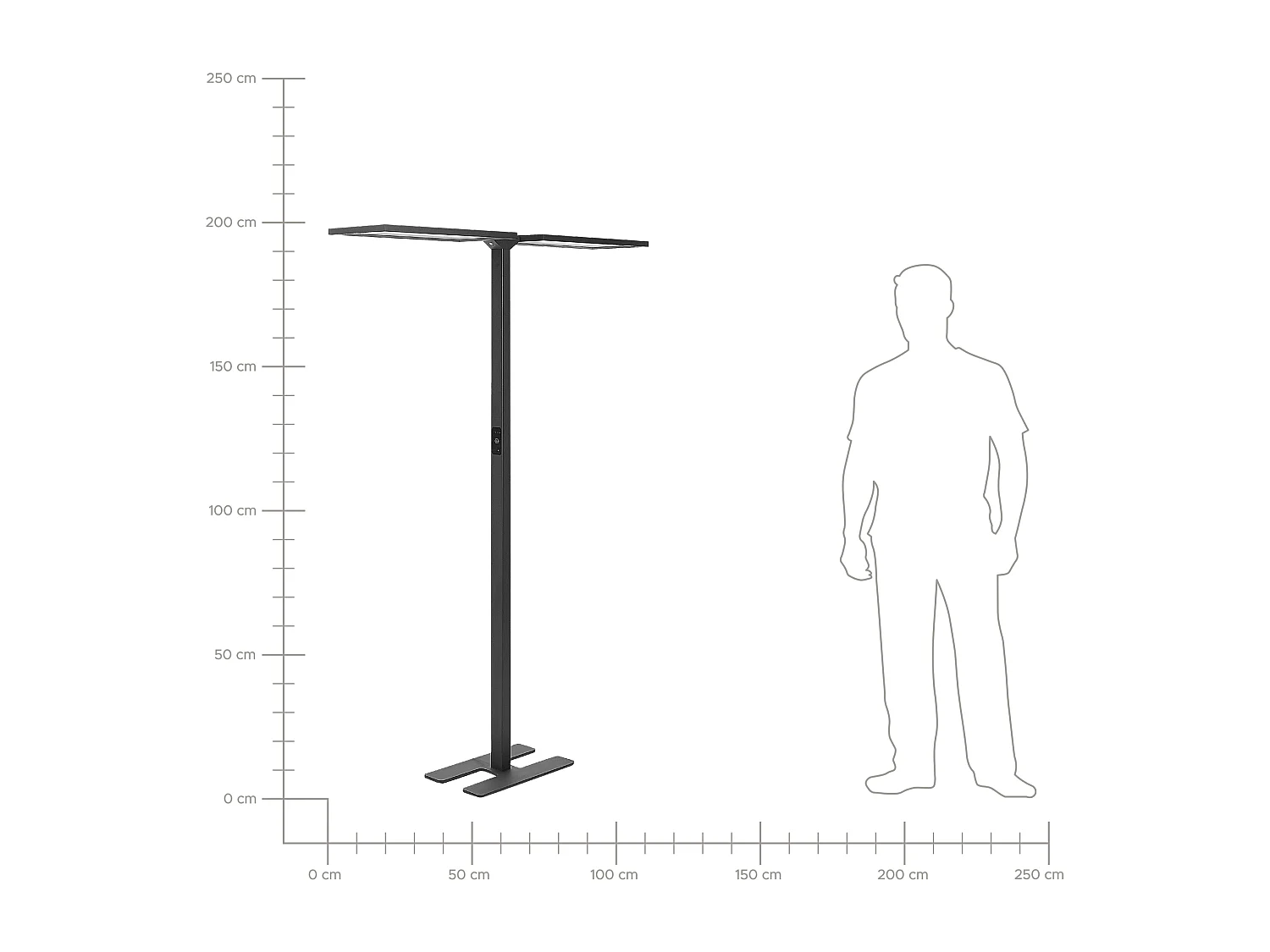 Candeeiro de pé LED SCULPTOR Com sensor de movimento Metal Preto