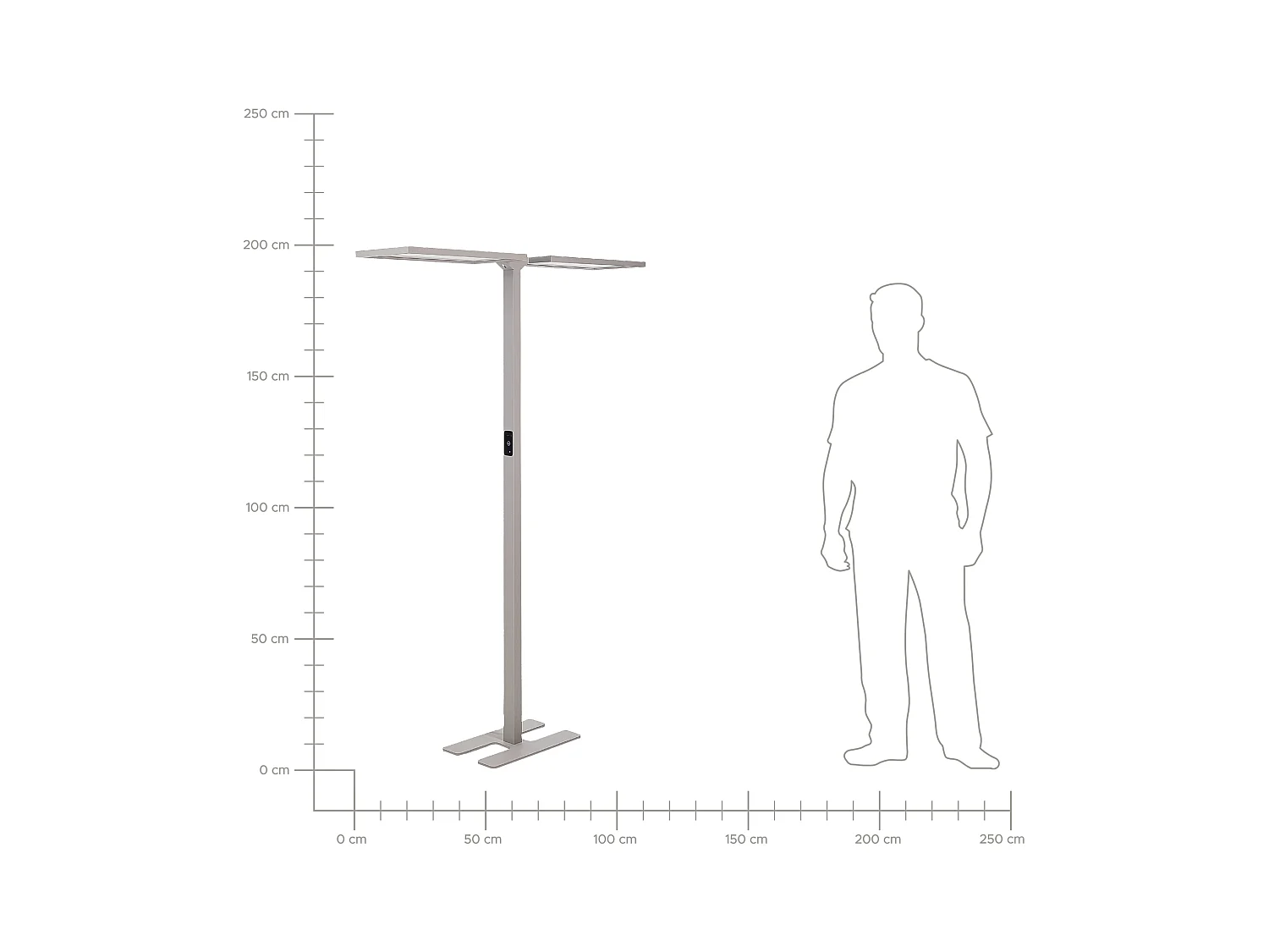 Lampadaire LED SCULPTOR Avec détecteur de mouvement Métal Argenté