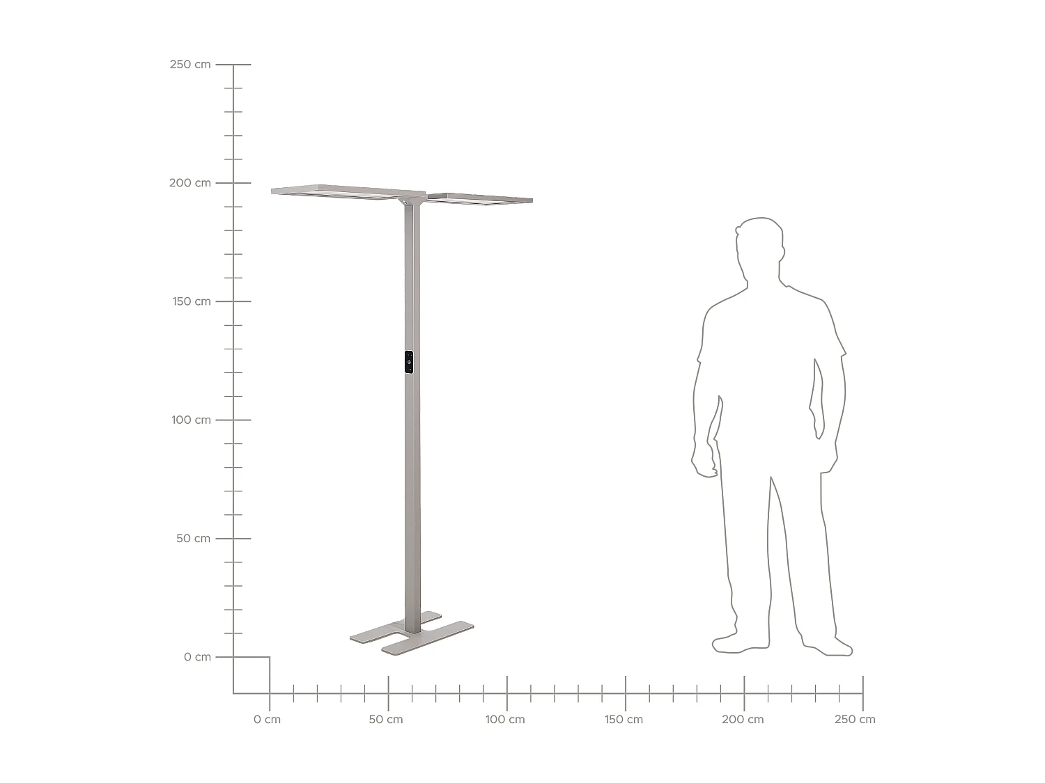 Lampadaire LED SCULPTOR Avec détecteur de mouvement Métal Argenté