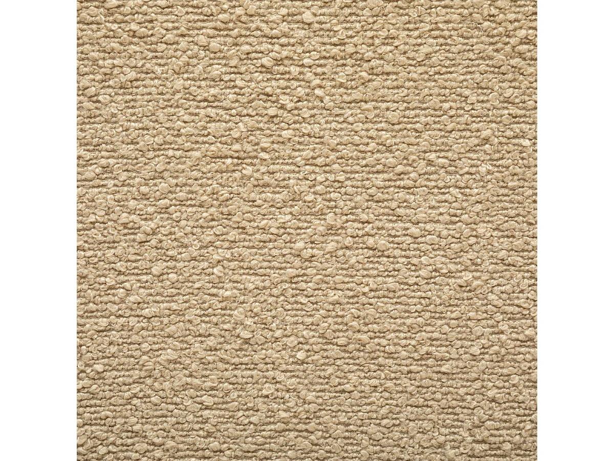 Lot de 2 Poufs Coffres de rangement en Tissu à bouclettes Beige et Blanc Ivoire