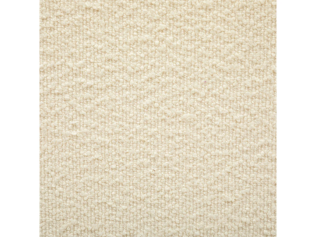 Lot de 2 Poufs Coffres de rangement en Tissu à bouclettes Beige et Blanc Ivoire