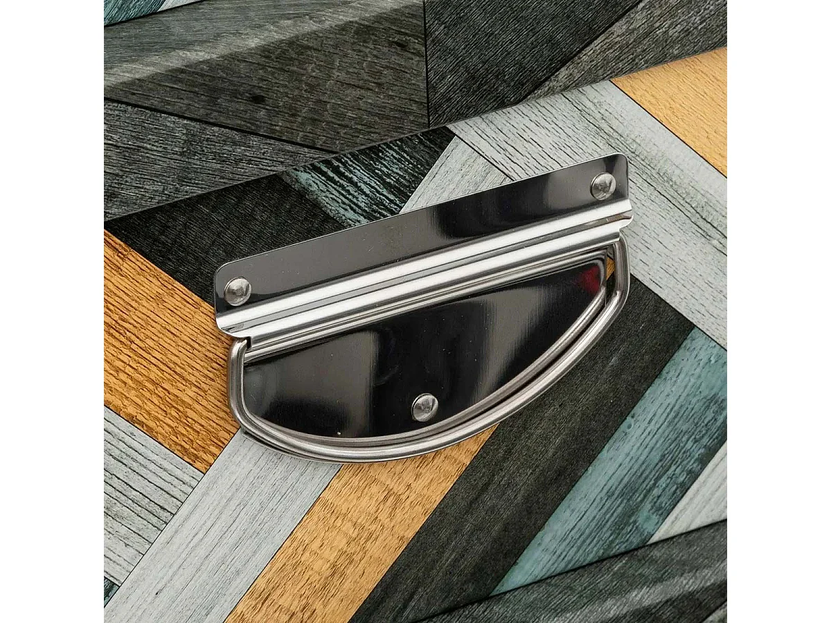 Lot de 6 Boîtes de rangement avec poignées et coins en métal déco Marqueterie