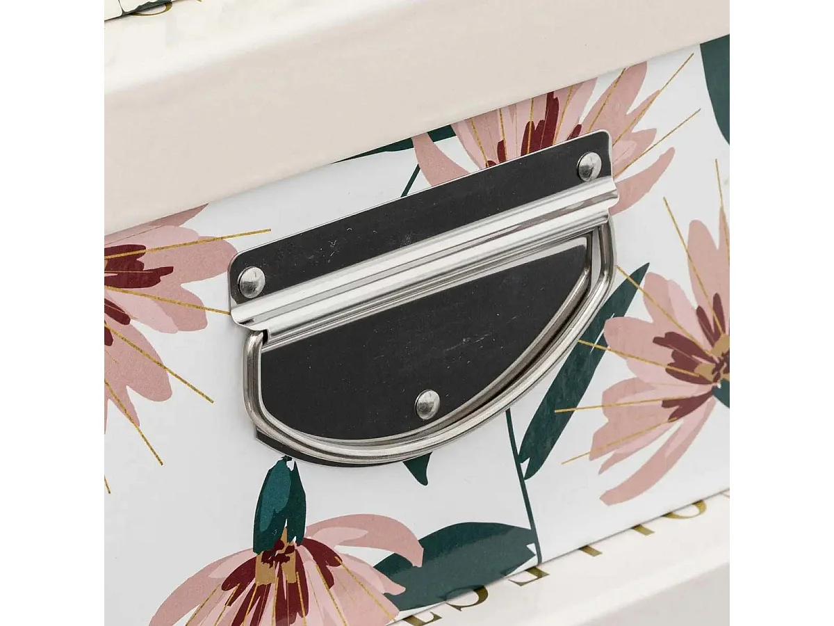 Lot de 6 Boîtes de rangement avec poignées et coins en métal déco Le collectionneur